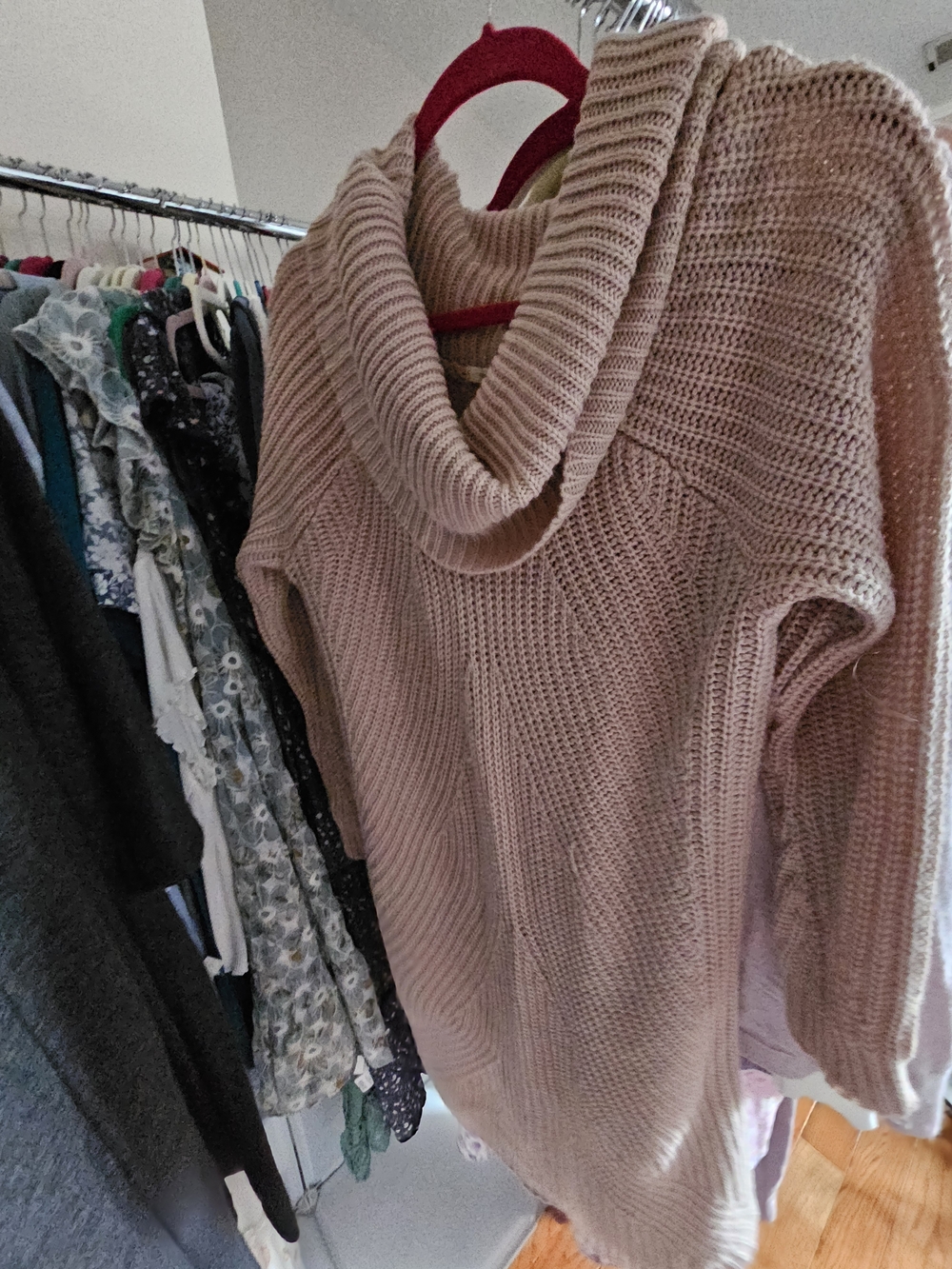 Maurices Blush Cowl Neck Knit Sweater